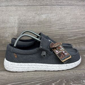 Lamo Paul Lamolite Mens Sz 10 Charcoal Gray Canvas Slip On Moc Toe Loafers NWT